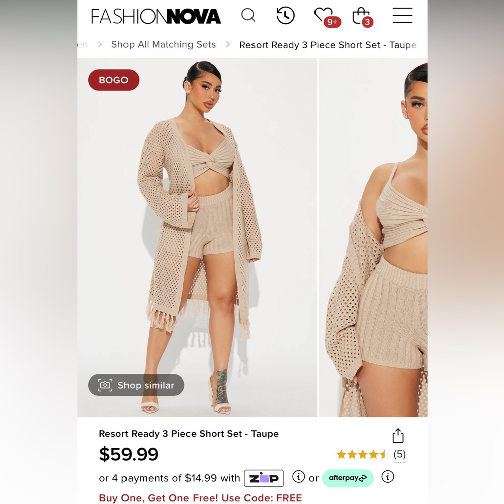 Resort Ready 3 Piece Short Set - Taupe